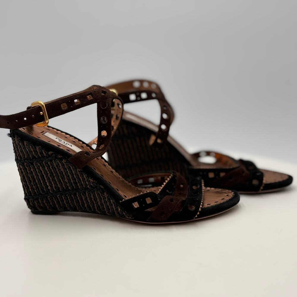 Authenticated Prada Wedge Sandal - Picture 4 of 9